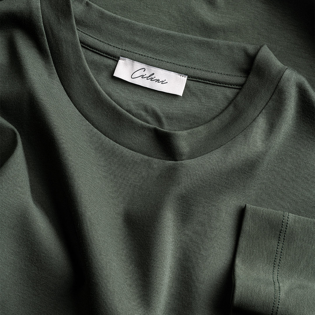 Mercerized Supima T-shirt - Donkergroen
