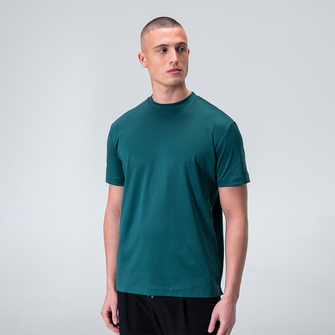 Mercerized Supima T-shirt - Petrolgroen