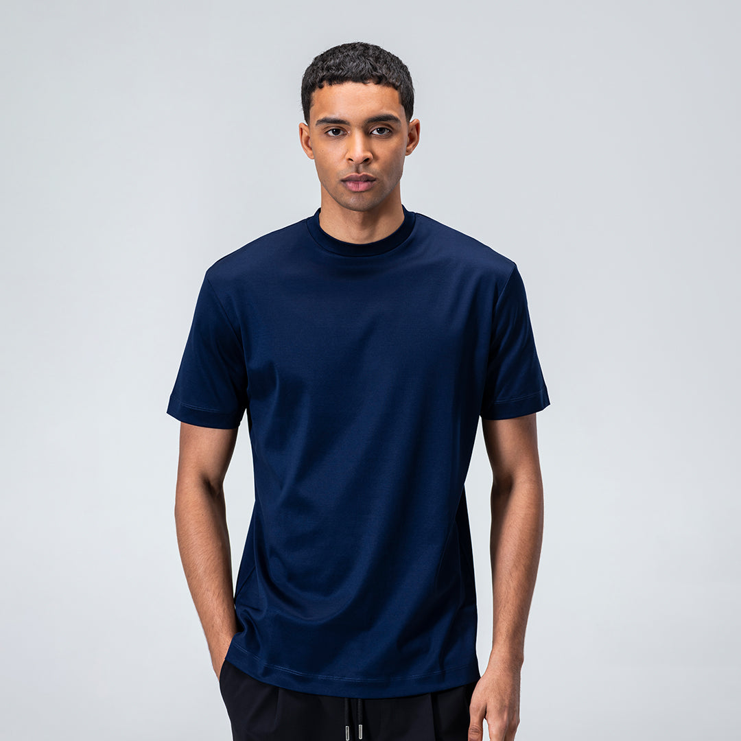 Mercerized Supima T-shirt - Marineblauw