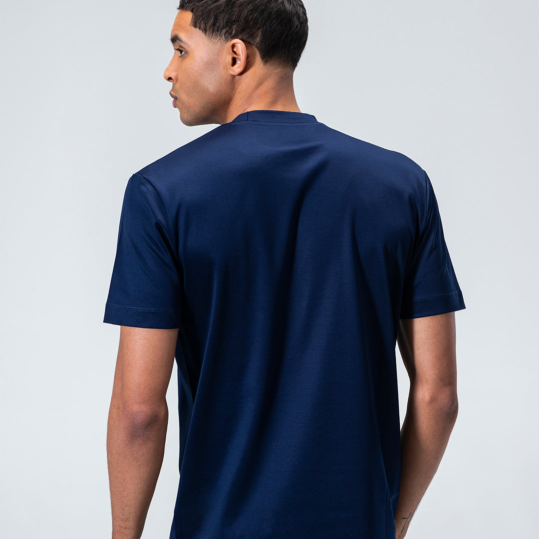 Mercerized Supima T-shirt - Marineblauw