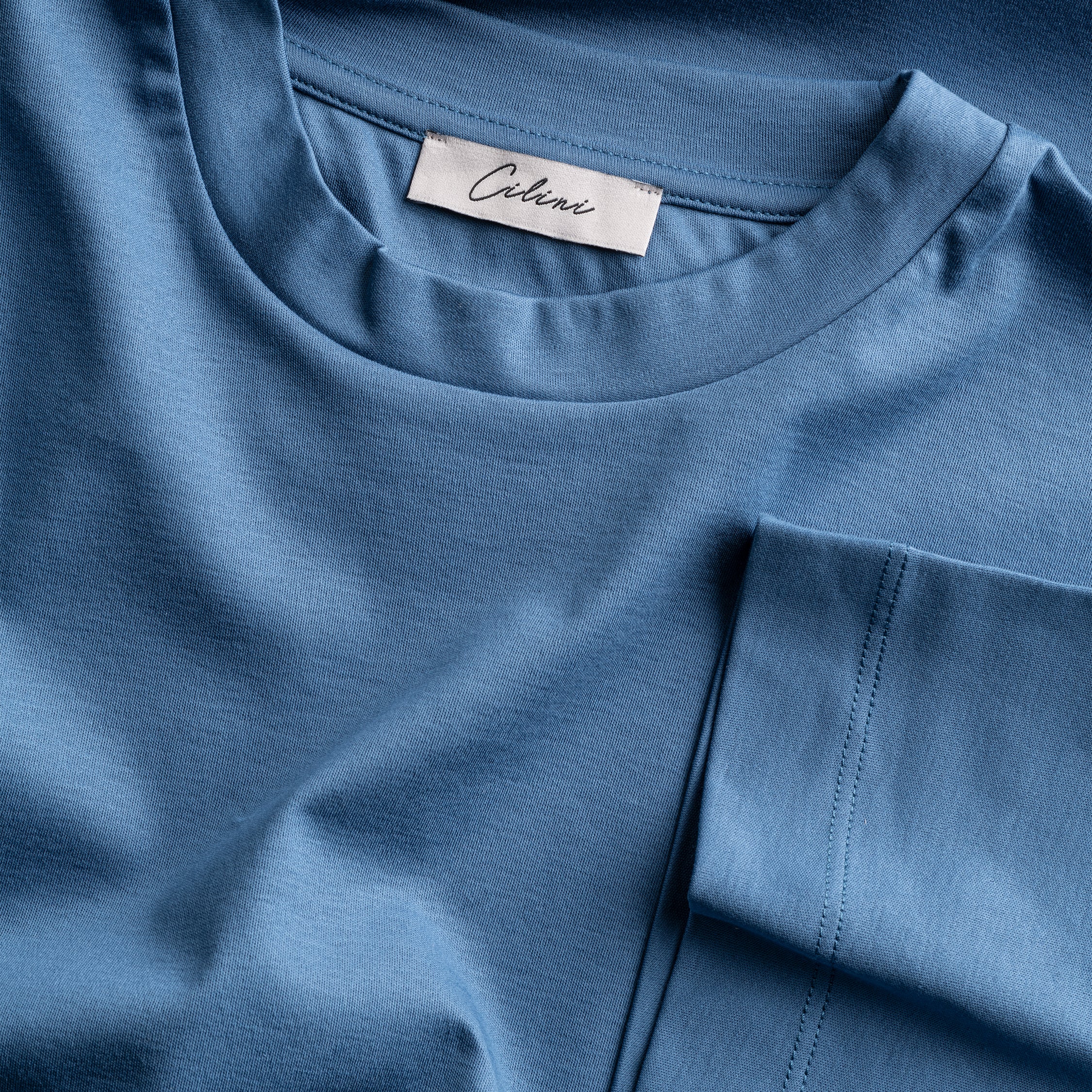 Mercerized Supima T-shirt - Felblauw