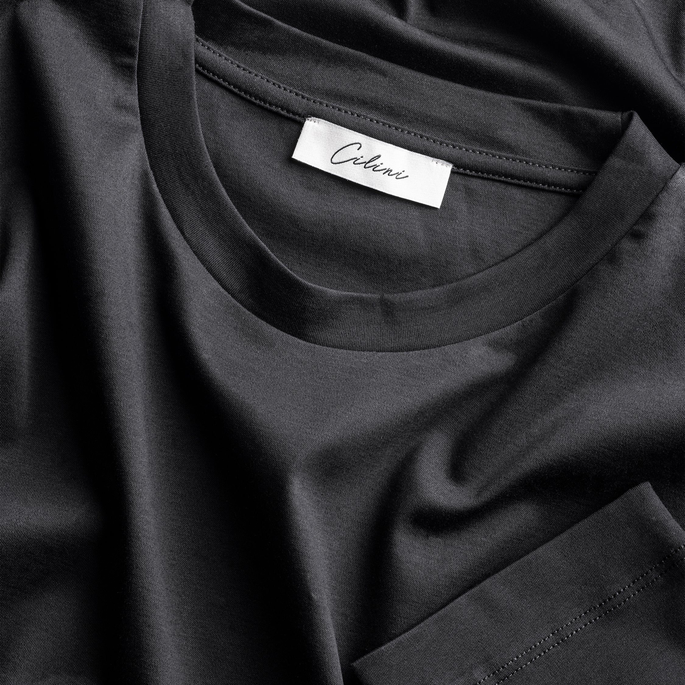 Mercerized Supima T-shirt - Zwart