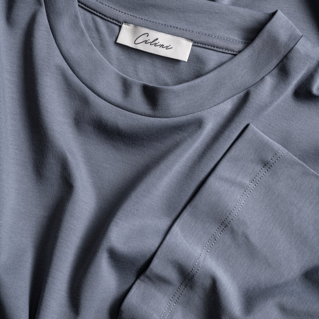 Mercerized Supima T-shirt - Donkergrijs