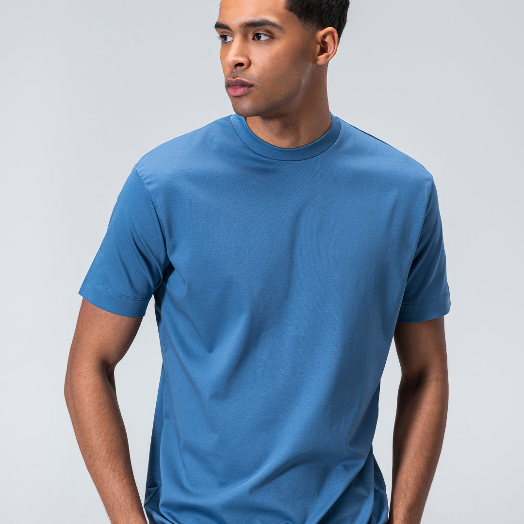 Mercerized Supima T-shirt - Felblauw