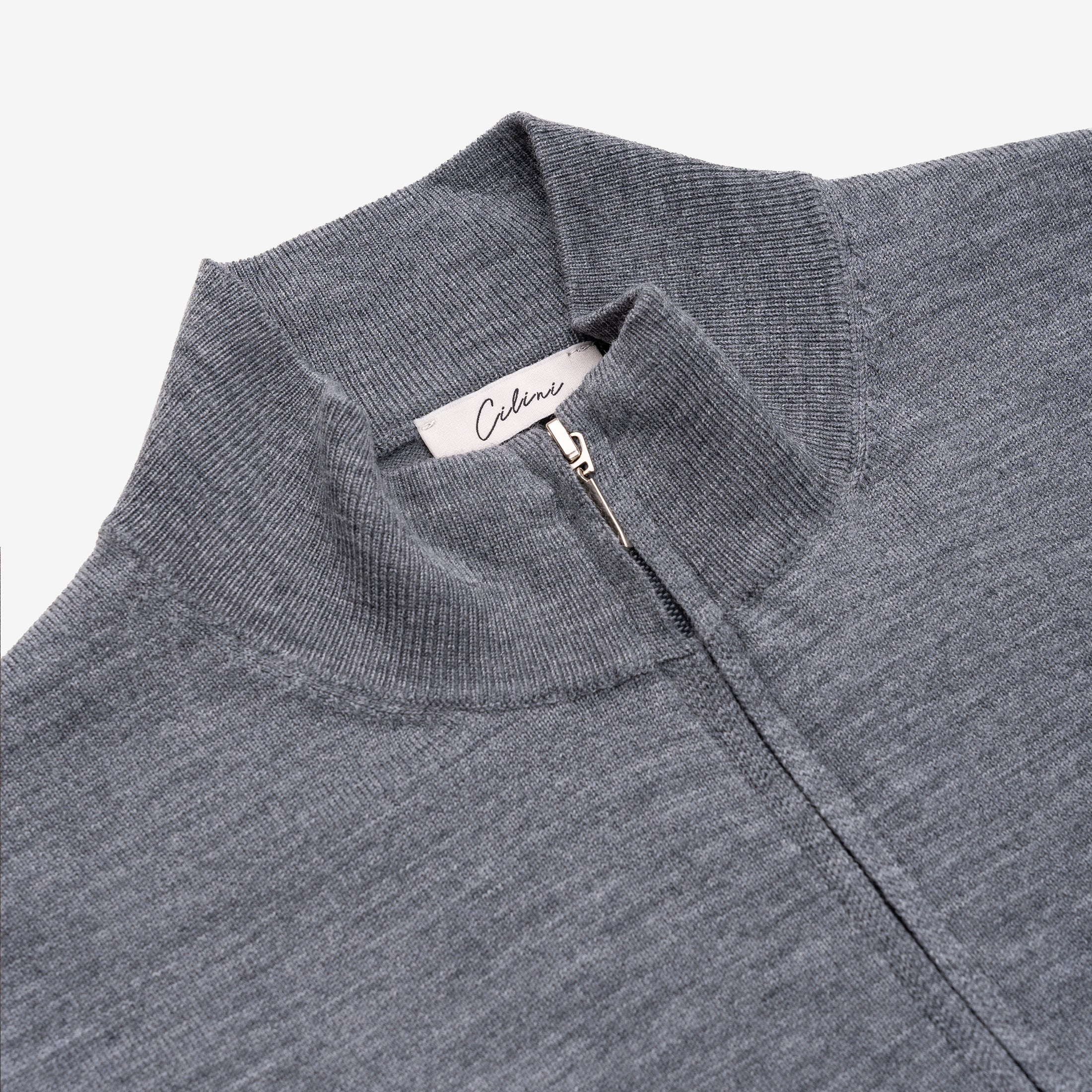 Wollen vest met rits - donkergrijs