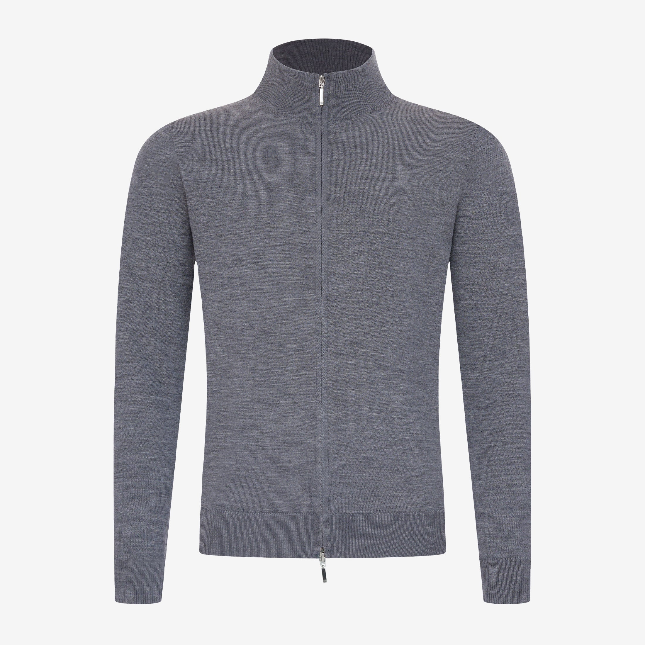 Wollen vest met rits - donkergrijs