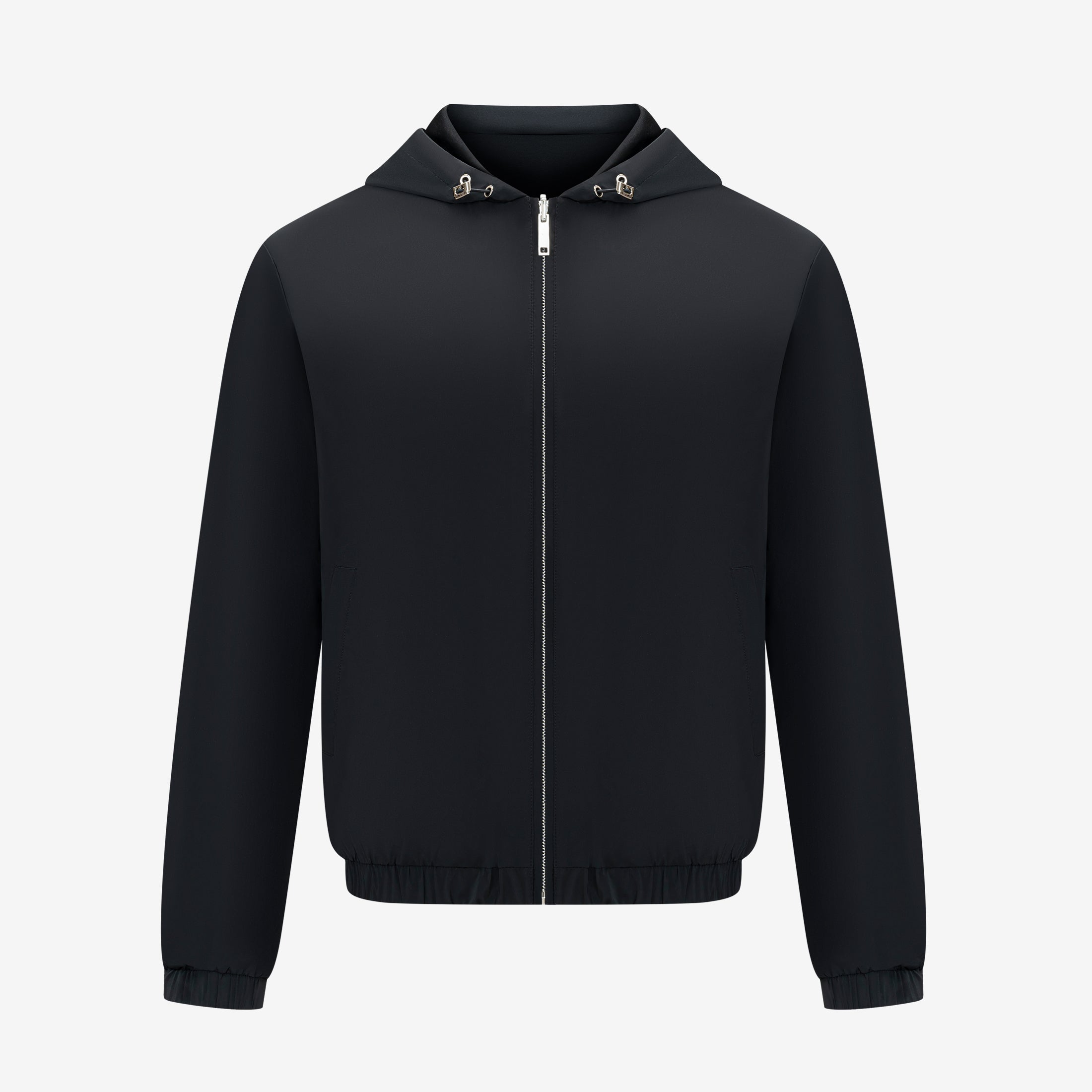 Reversible Jacket With Hood - Black