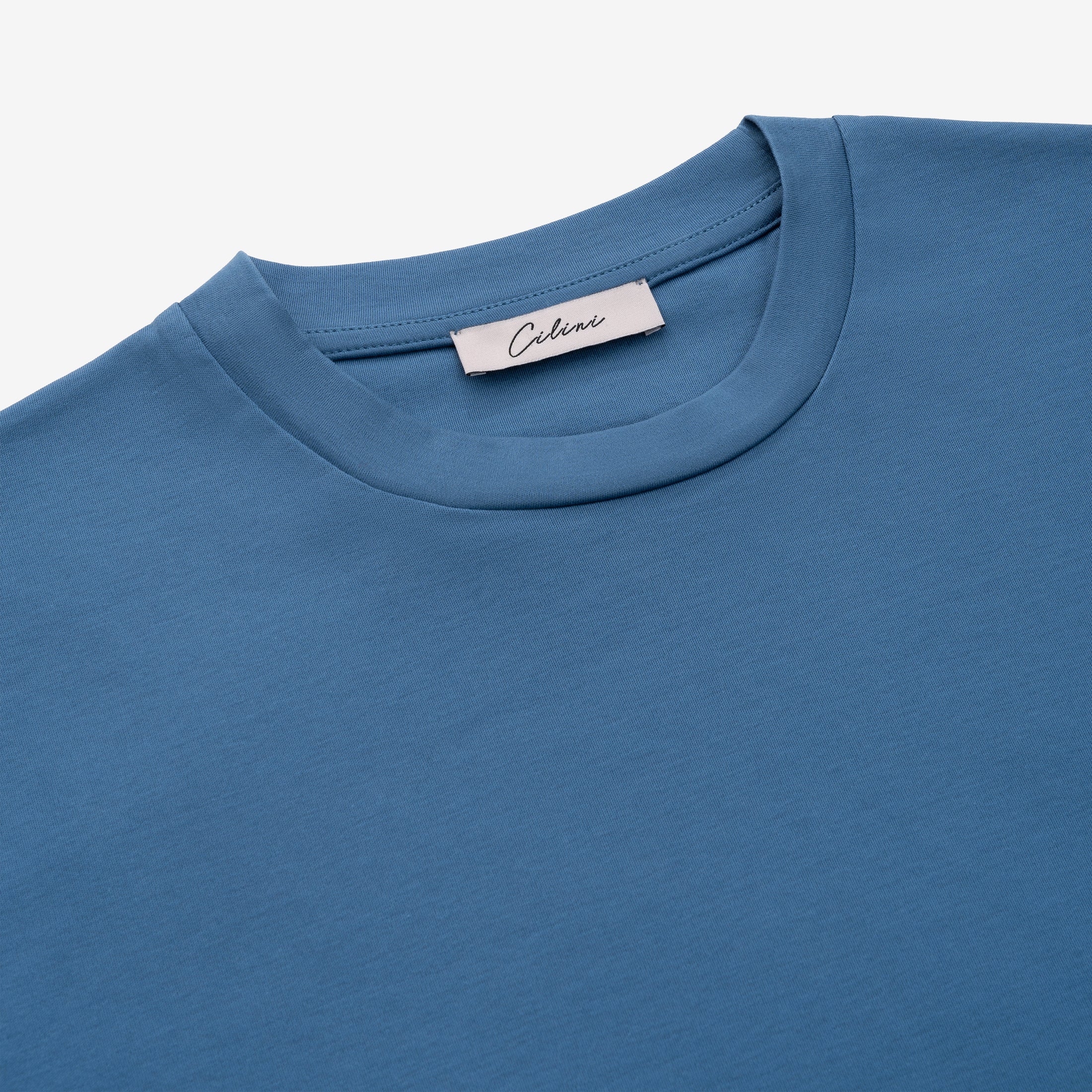 Mercerized Supima T-shirt - Jeans Blue