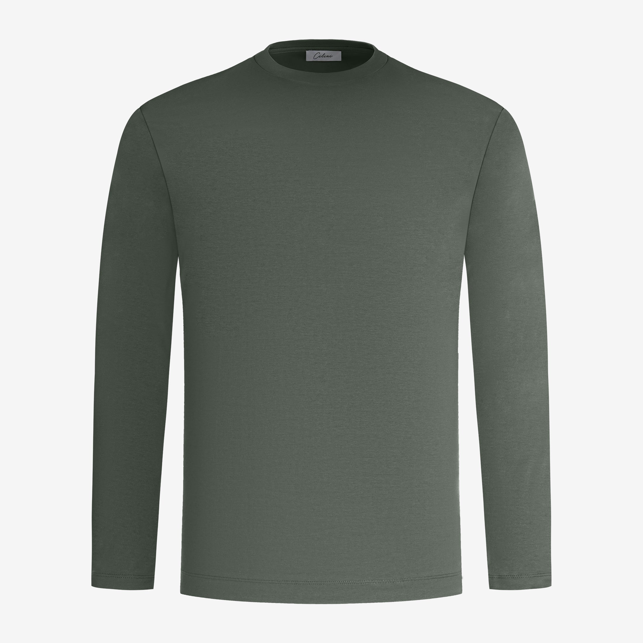 Mercerized Longsleeve - Donkergroen