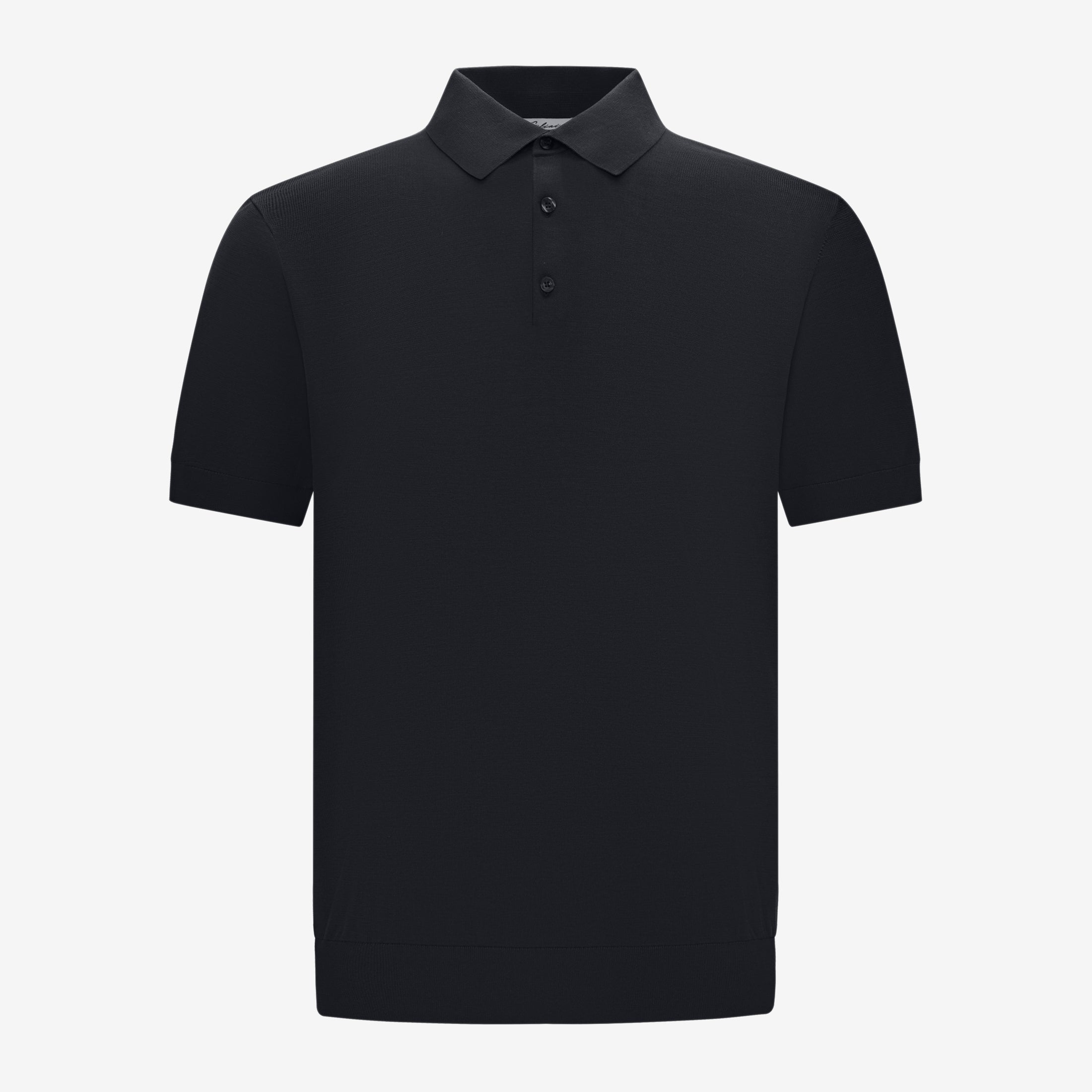 Knitted Polo Shirt - Black