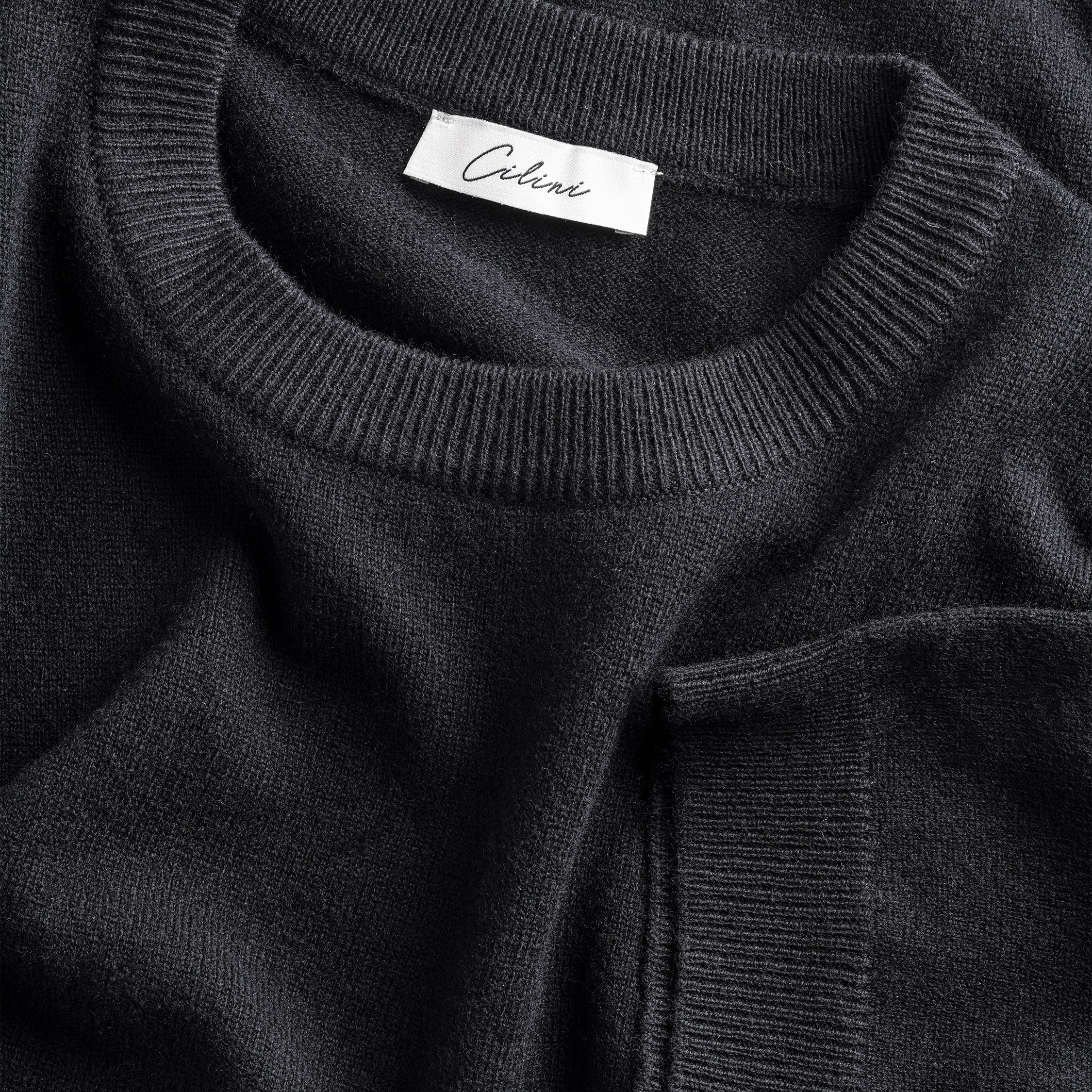 Wollen T-shirt - Zwart